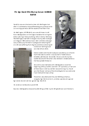 A preview of a PDF biography for Carson, David Ellis Murray